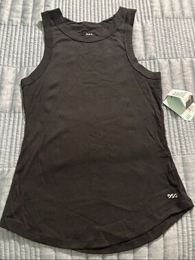 NWT Dicks Sporting Goods DSG Black Ribbed Womens Athletic Tank Top